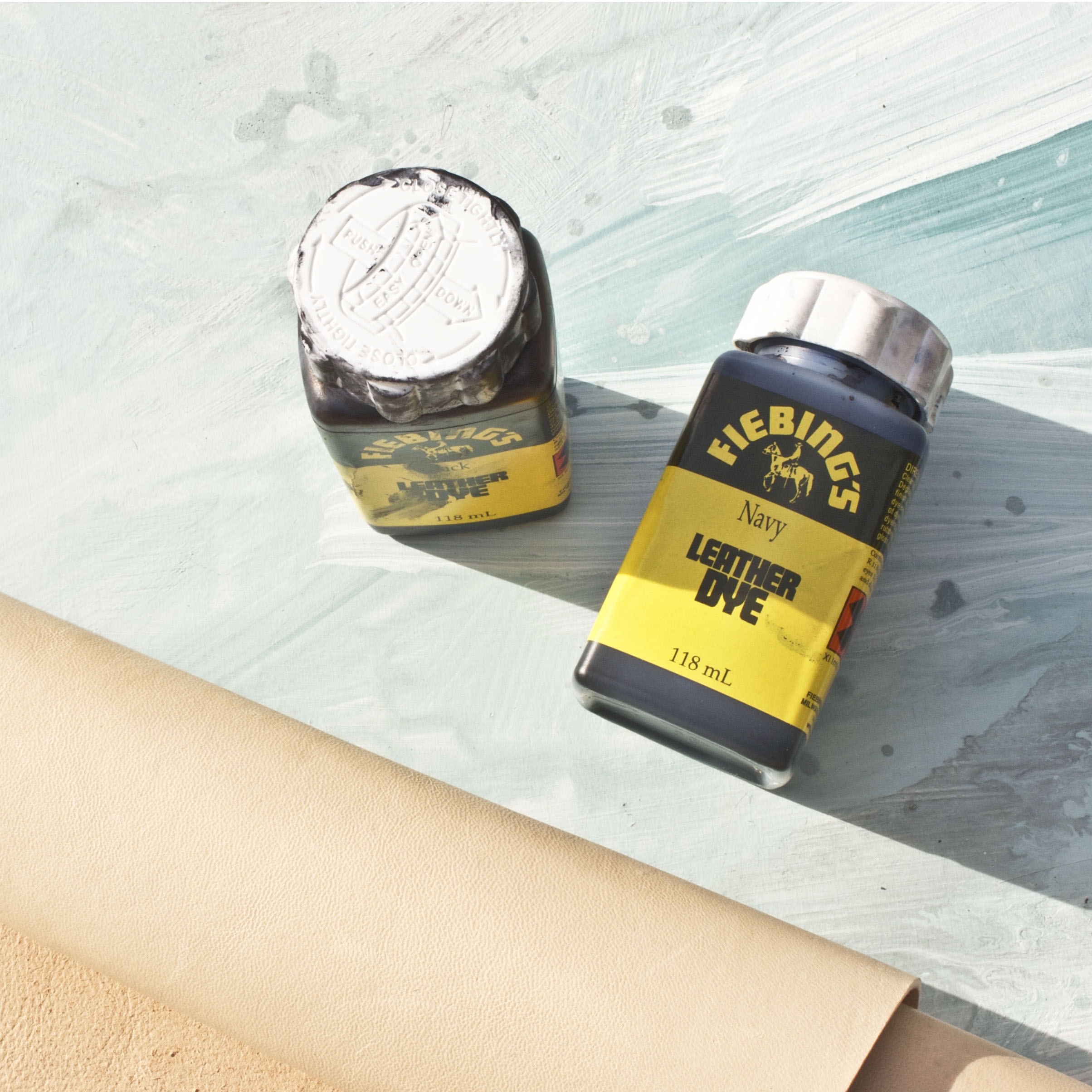 Dying veg tan leather