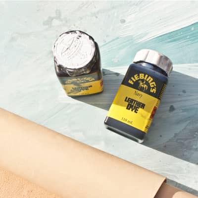 Dying veg tan leather