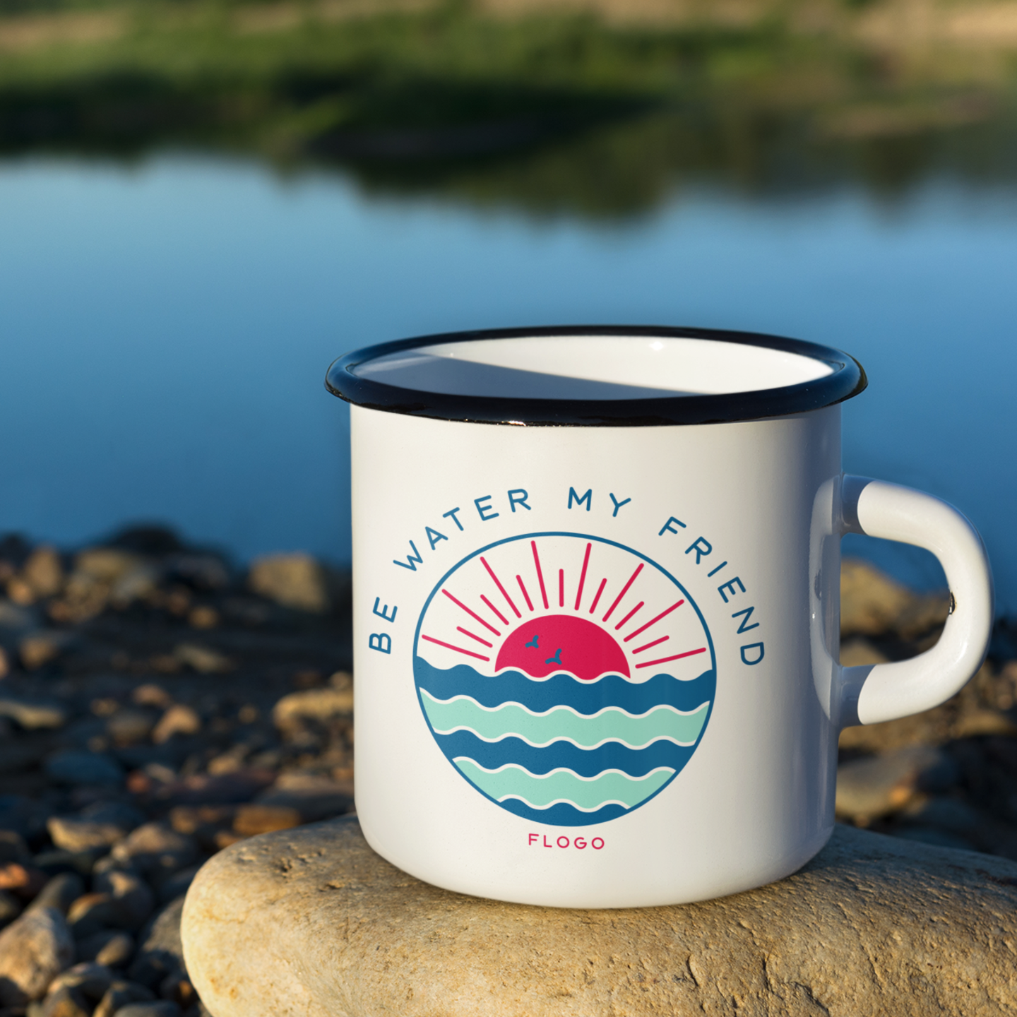Camping mug Be Water My Friend