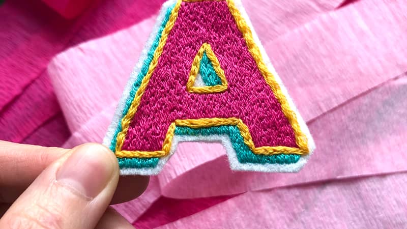 Initial letter hand embroidered felt patch