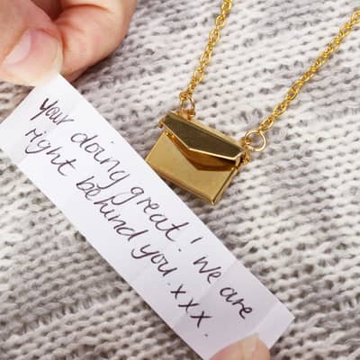 Envelope locket necklace birthday gift for her