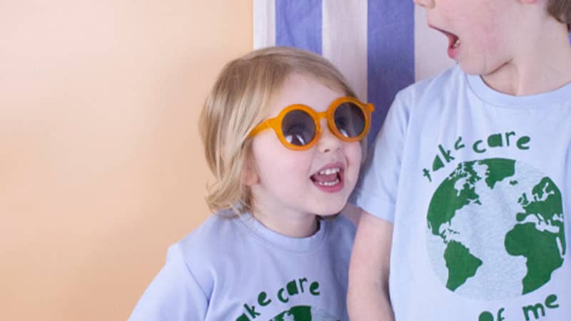 organic kids screen printed t shirts
