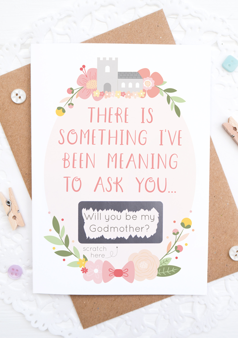 Will you be my Godmother Scratch card