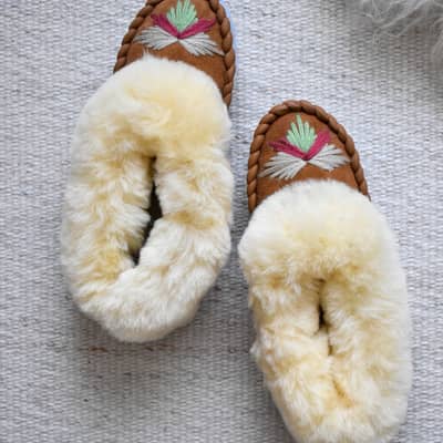 Handmade Sheepskin Moccasins