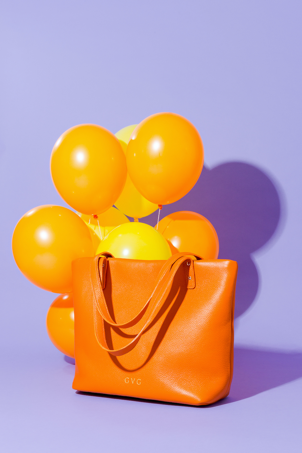 Leather Tote - Orange