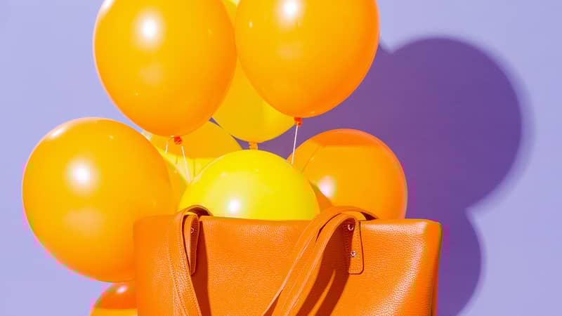 Leather Tote - Orange