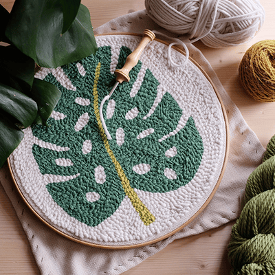 Punch Needle cushion in process