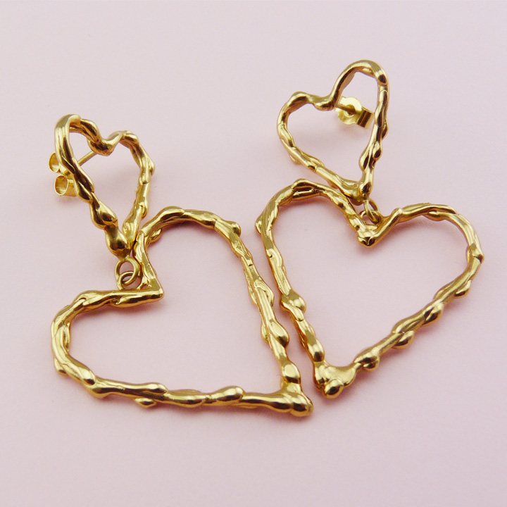 Double Heart Studs
