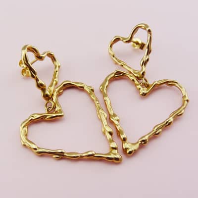 Double Heart Studs