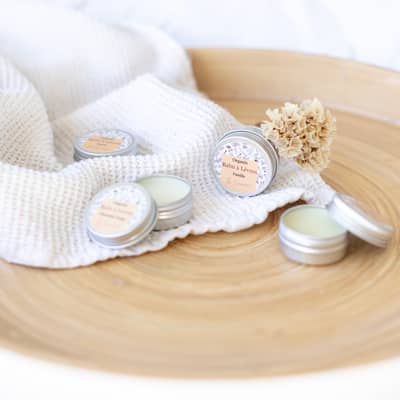 Set of organic lip balms