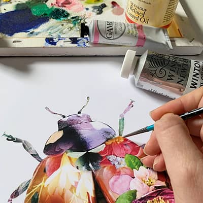 Lola painting ladybird