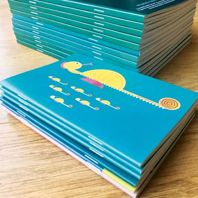 Stacked Seahorse notebooks designed by Ellie Good Illustration