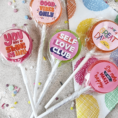 Pink positive small lollipop set