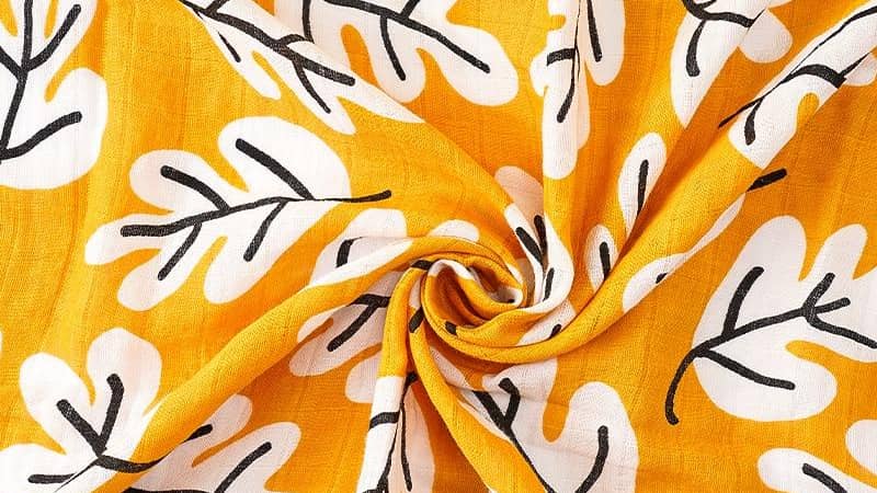 Leaf muslin orange autumn muslin