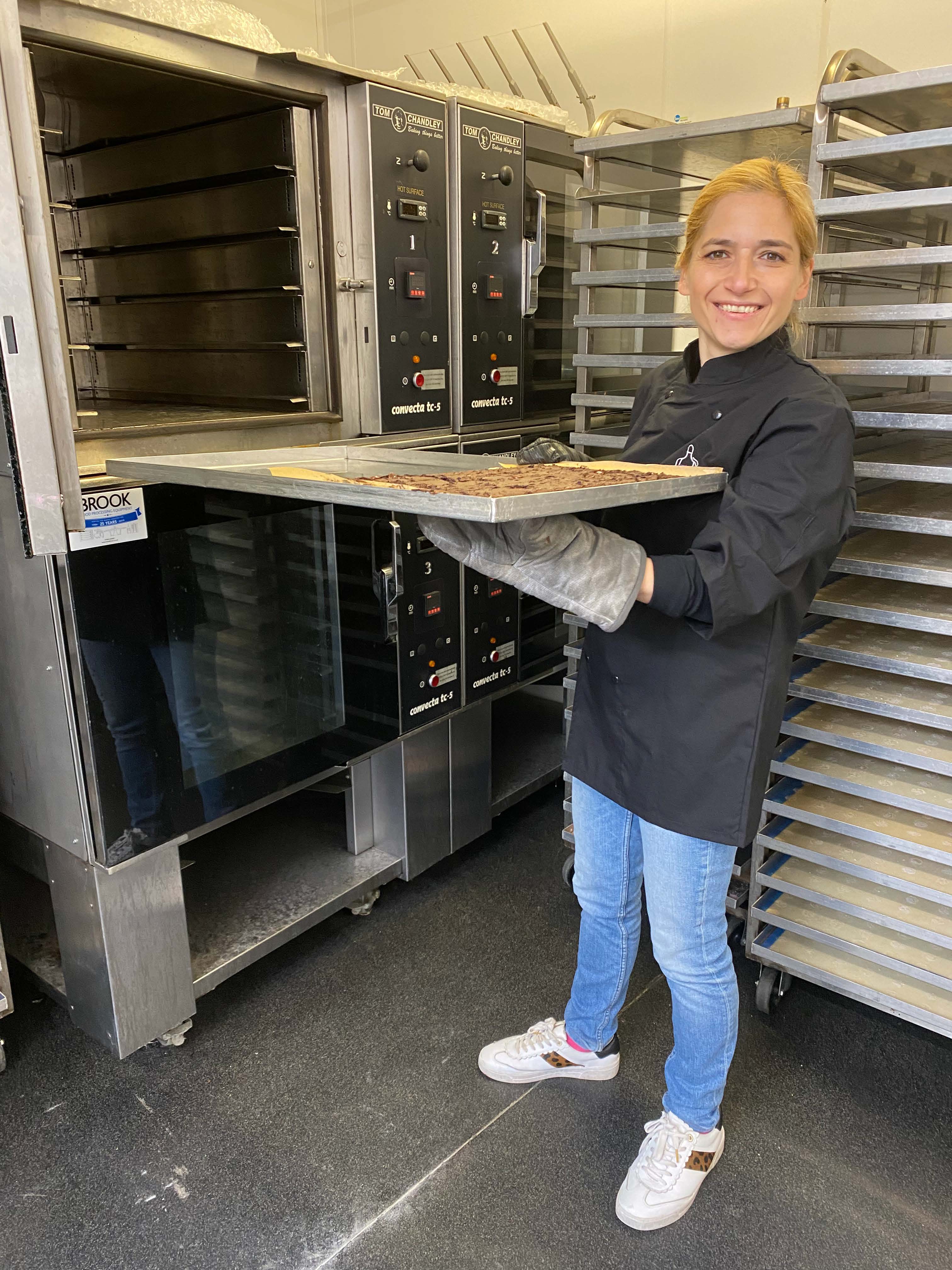Fudgy brownies coming out of the oven