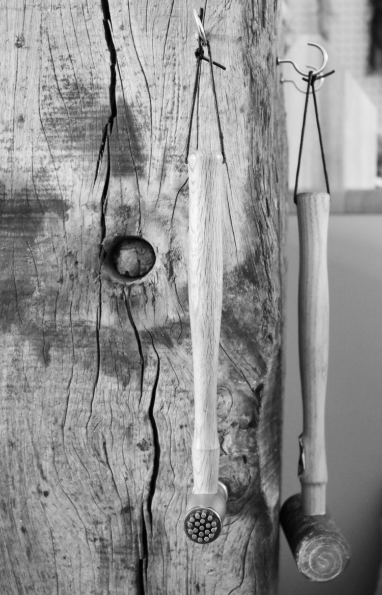 Initial hammered silver necklace