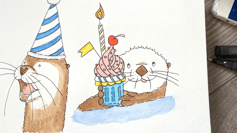 Otter Watercolour Sketchbook