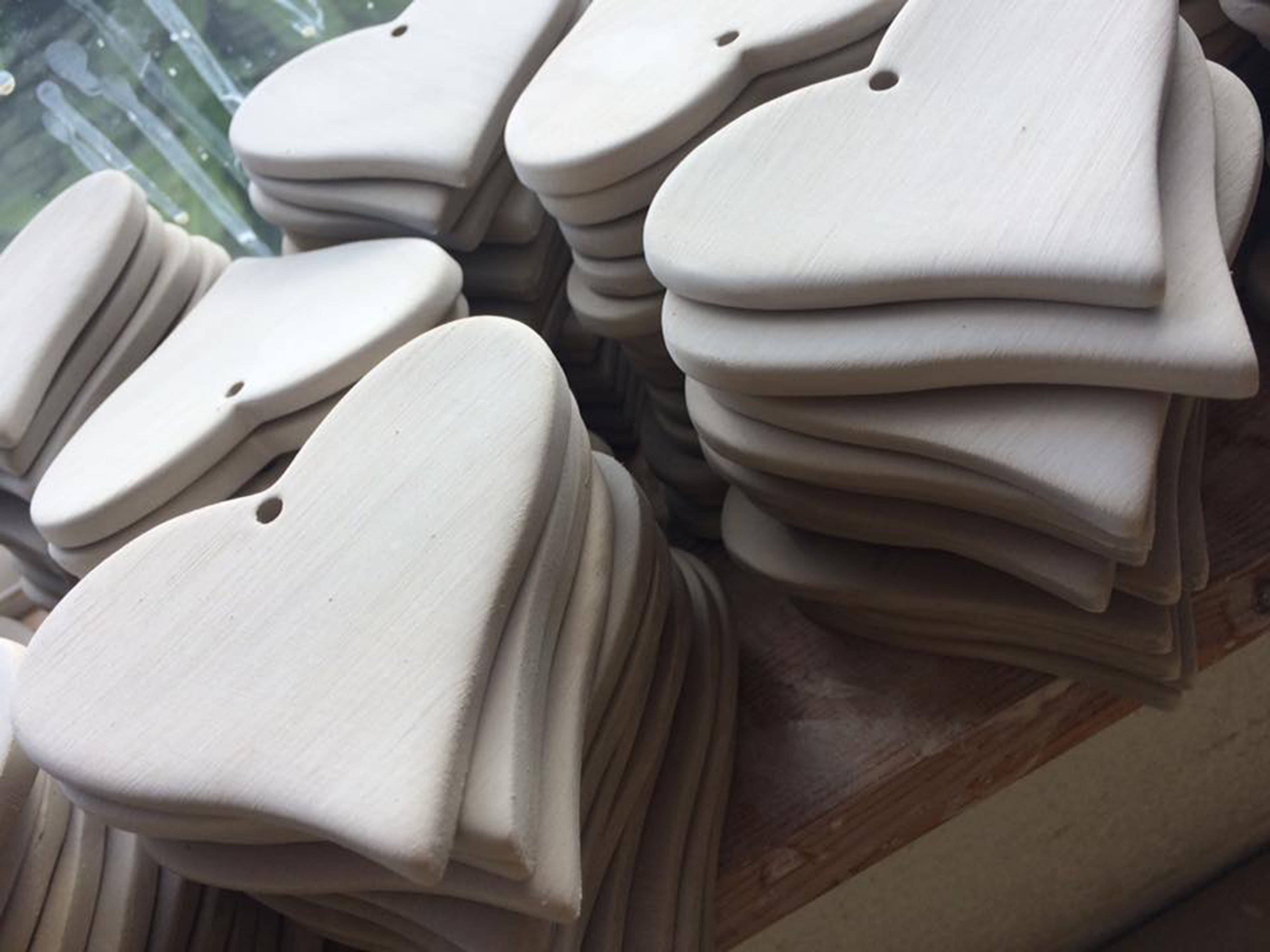 All our hearts are hand cut being glazed three times before completion.