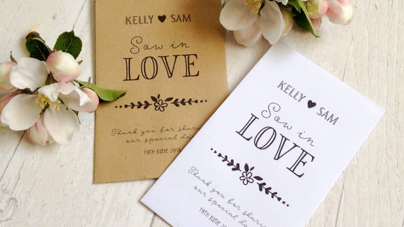 Personalised Seed Favours
