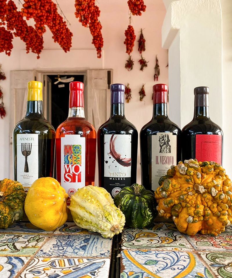 Hand made terracotta jar with our organic extra virgin olive oil. Sundried tomatoes marinated in our olive oil. A snapshot of the products on offer from Puglia.