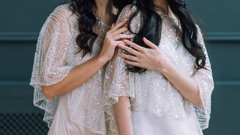 Lace Cape Cloak Wedding Dress Cover Up Simple Elopement Bespoke Plus Size Wedding Fashion Separates Alternative Bride LGBT