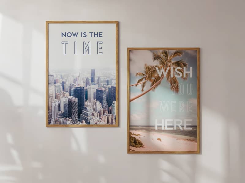 Two framed Neon Gray Prints