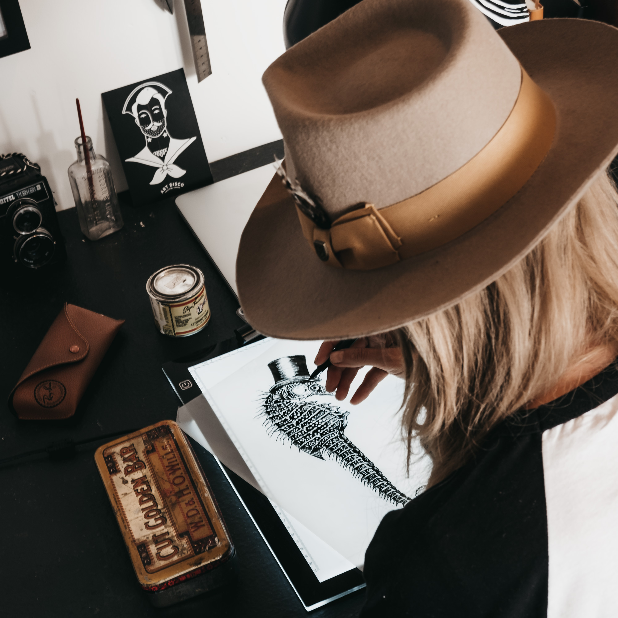 Art Disco Co-founder Lucy sketches our 'Seahorse' design