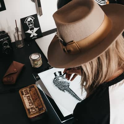 Art Disco Co-founder Lucy sketches our 'Seahorse' design