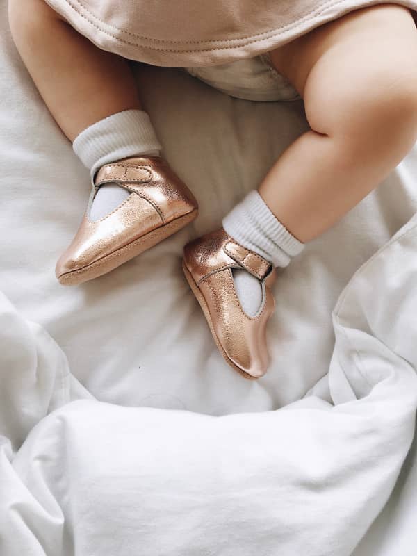 Soft sole moccasins and T bars. Excellent prewalkers but also suitable for young babies and confident toddlers.