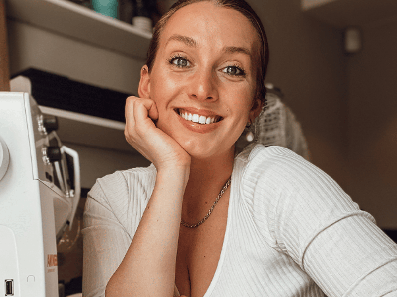 Image shows Hannah the designer of Hayze Bridal