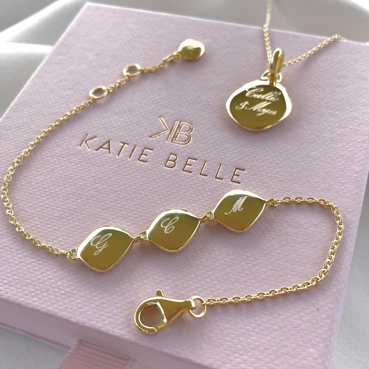 Engraved gold vermeil bracelet