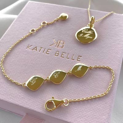 Engraved gold vermeil bracelet