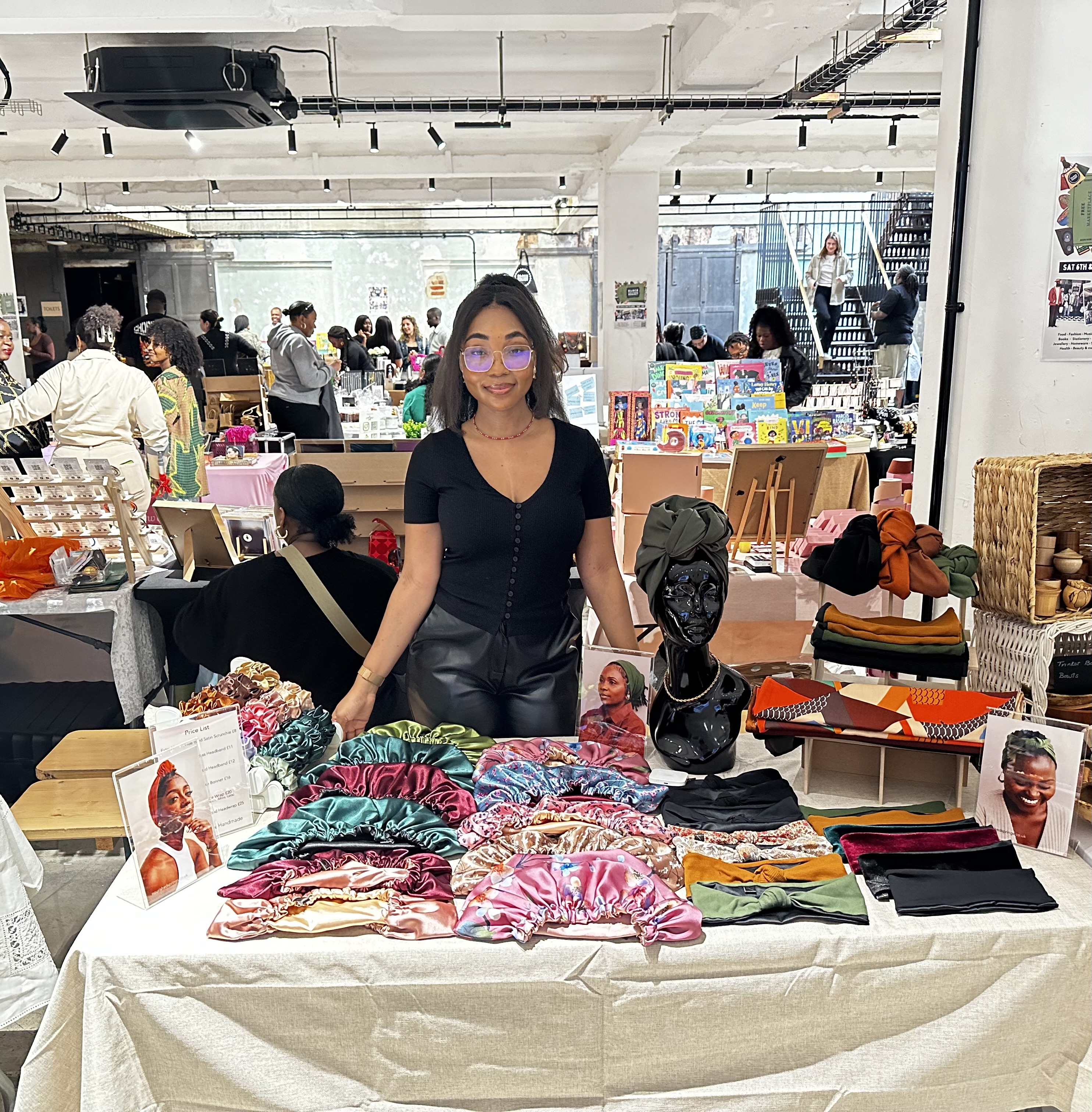 Our Handmade Soft Comfy Pre-tied Headwrap in Coal