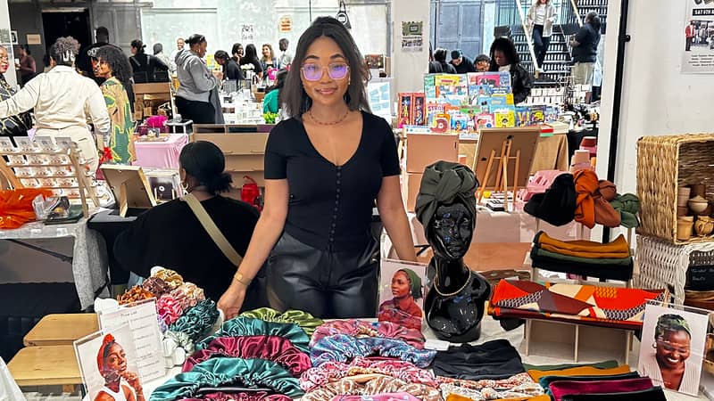 Our Handmade Soft Comfy Pre-tied Headwrap in Coal