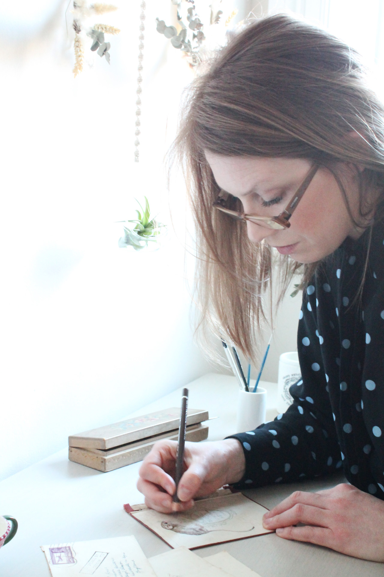 Filed mouse on music manuscript