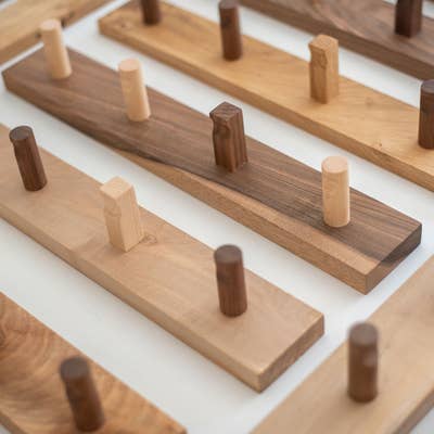 Solid hardwood furniture made from sustainably sourced materials.