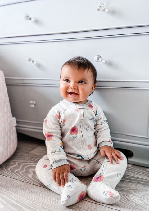 floral zipped babygrow