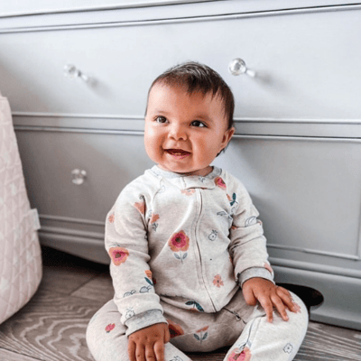 floral zipped babygrow
