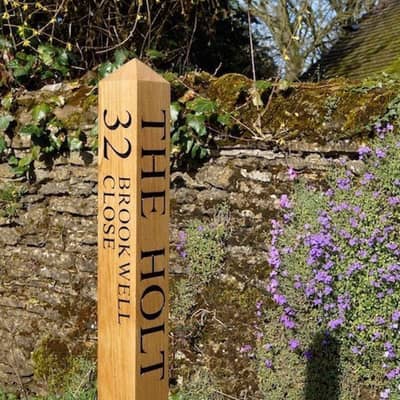 Engraved oak house signs