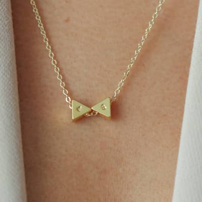 Double triangle initial necklace