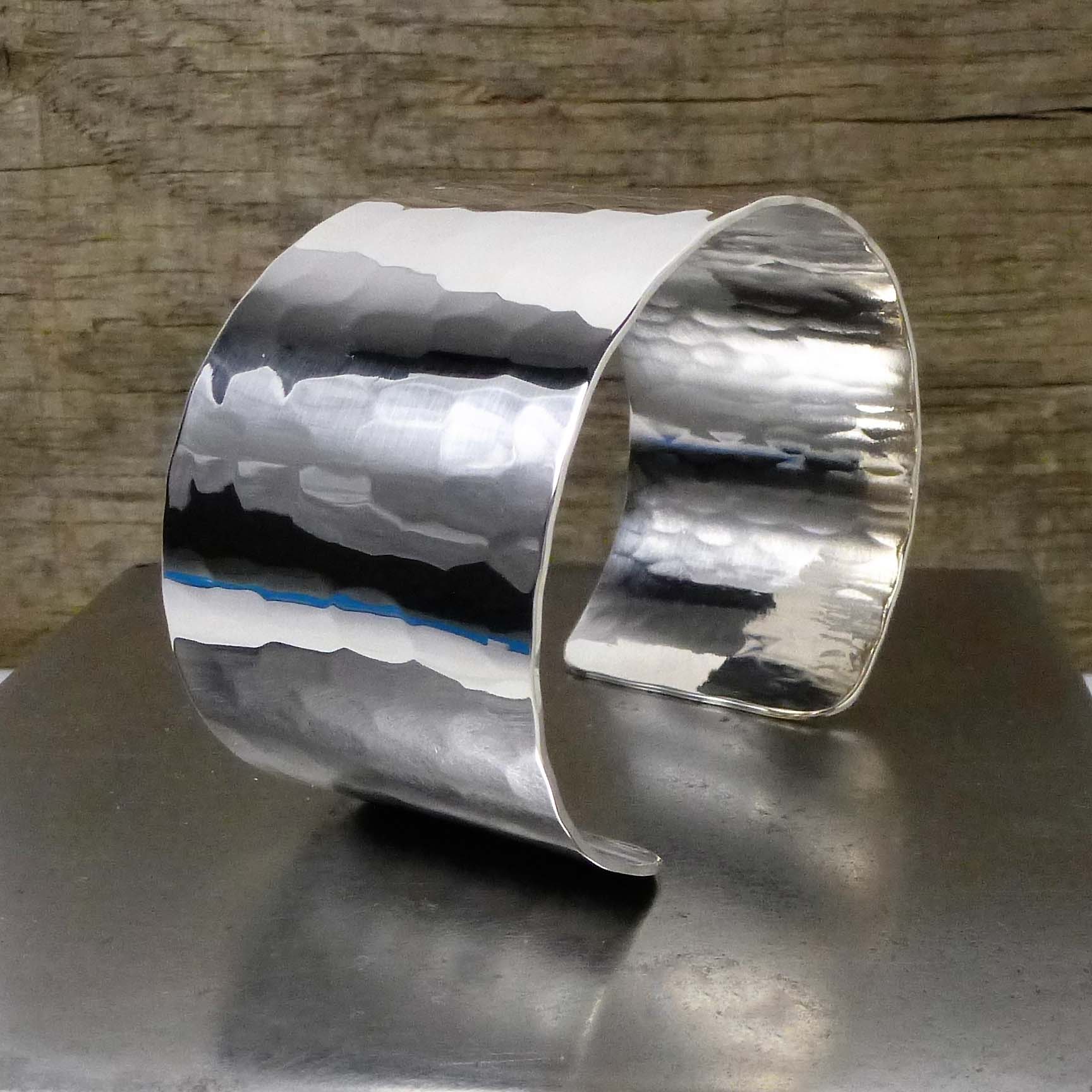 Engraved silver cuff