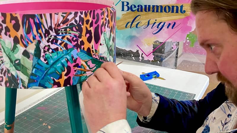 Putting the finishing touches on a table