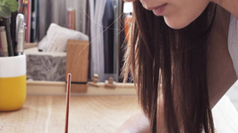 Working from home painting personalised initials