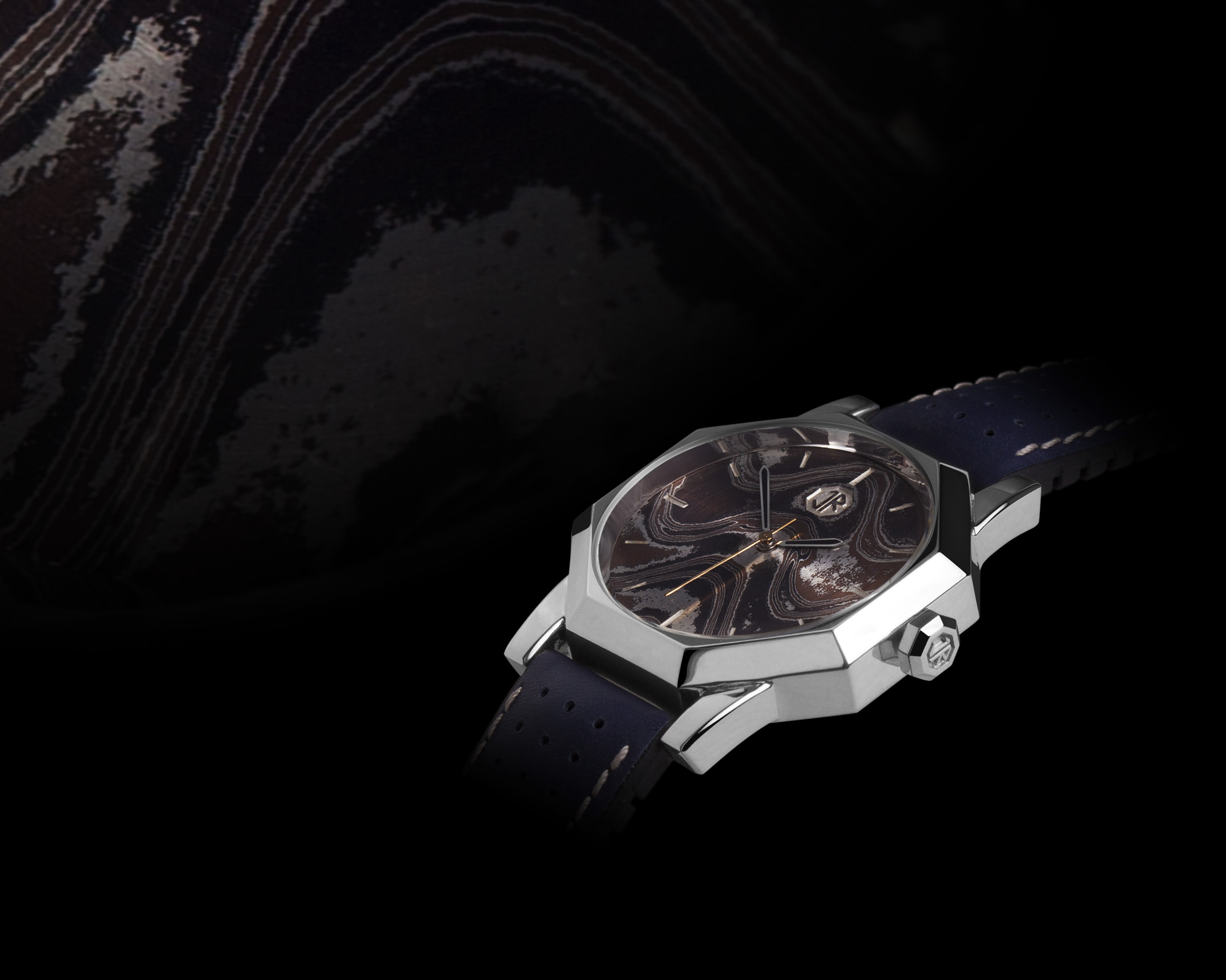 Sterling Silver Octavo Watch with Mokume Gane Dial