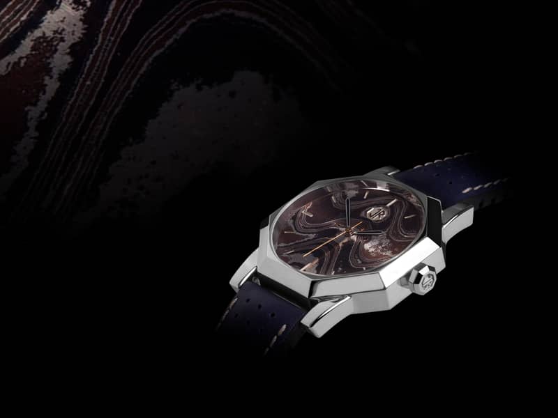 Sterling Silver Octavo Watch with Mokume Gane Dial