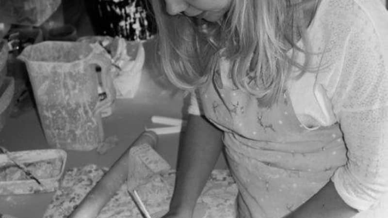 Amanda Mercer Designer and Maker in her home studio