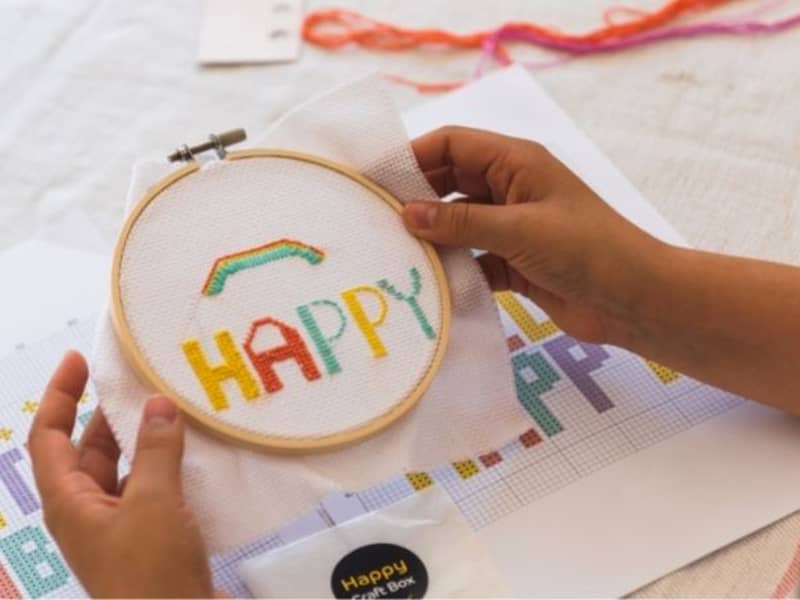 Embroidery Cross Stitch Happy Craft Box