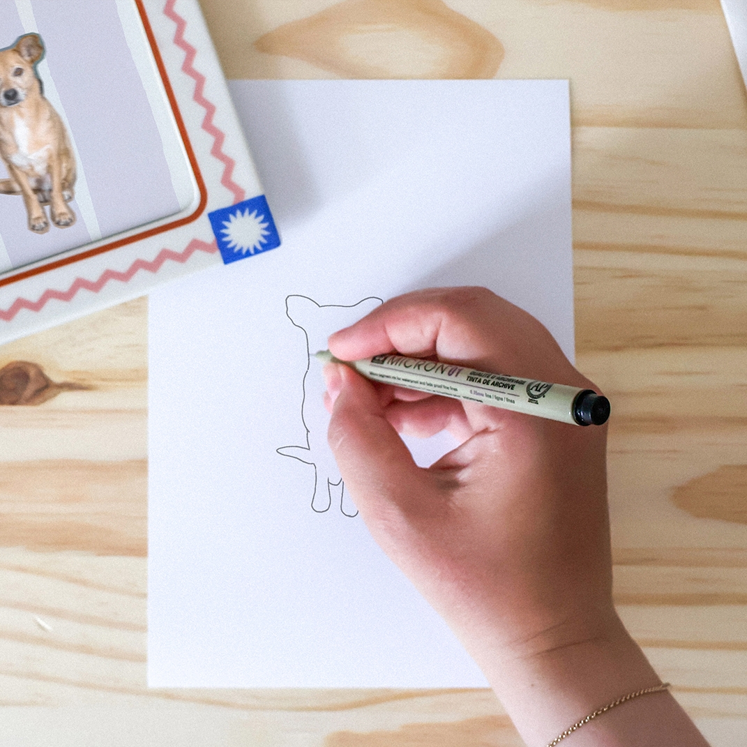 Drawing the artwork by hand