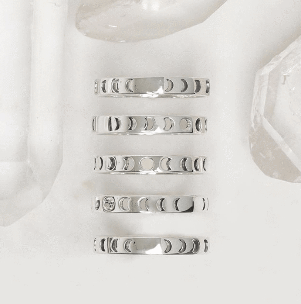 Celestial Moon Phases Rings by Secret Halo Jewellery