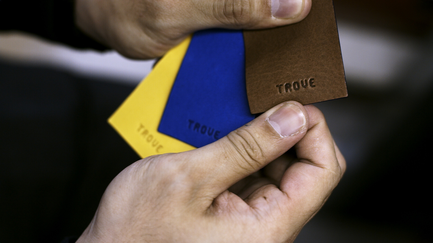 inspecting leather pieces